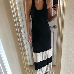 Black and beige maxi dress